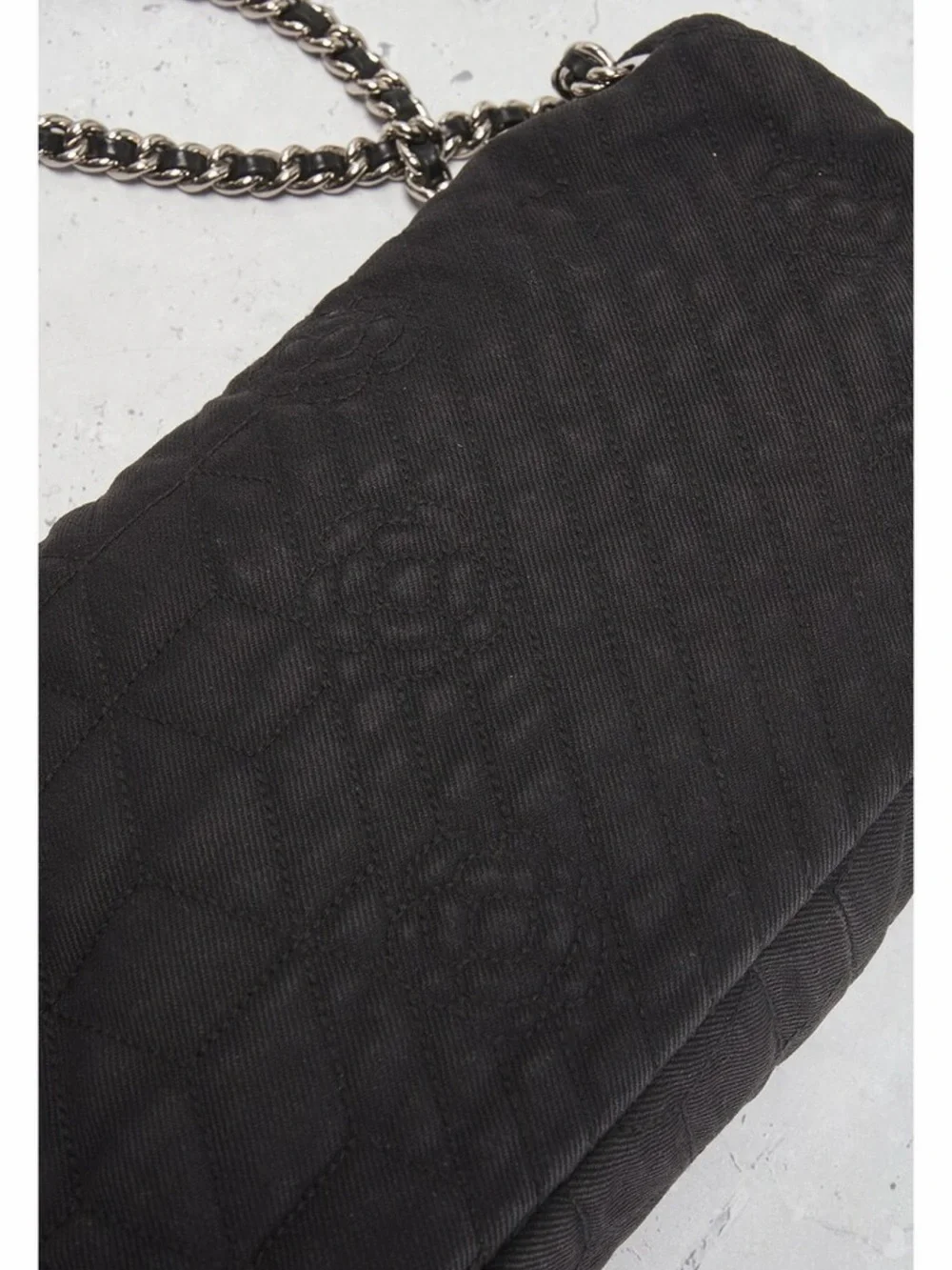 Chanel Camellia Flap Bag Denim Black 2011